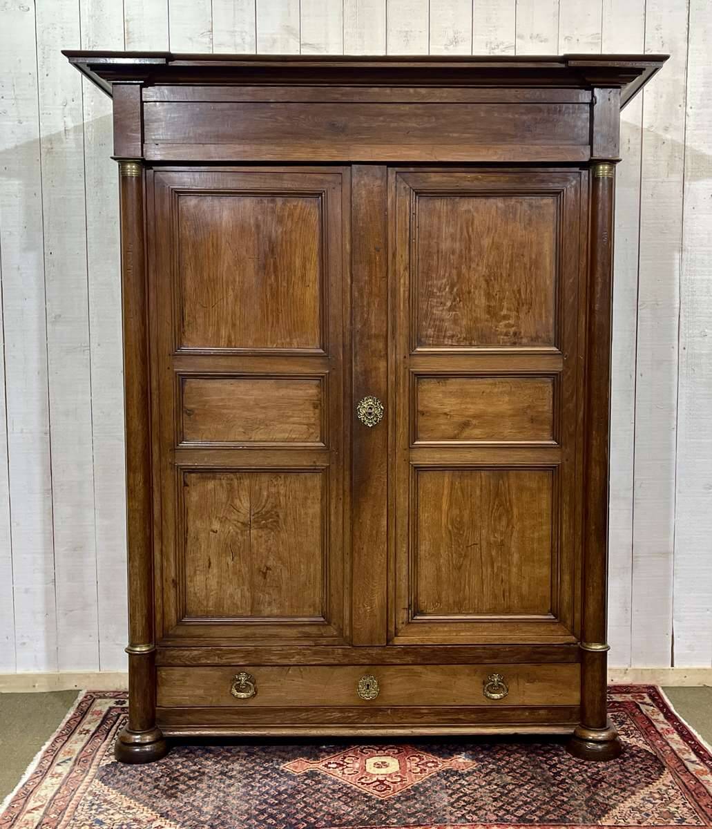 Early 19th century Empire style oak wardrobe
