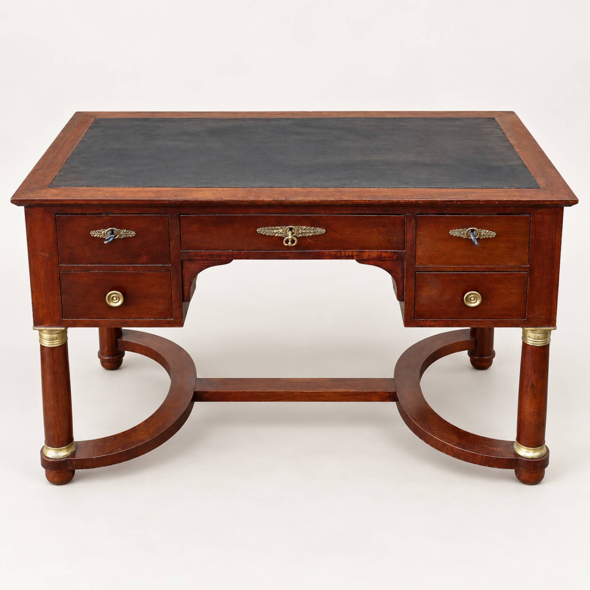 Empire style flat desk in mahogany
