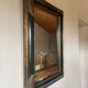 Miroir ancien style Napoléon III en bois noirci et doré – cadre d’orig