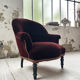 Fauteuil Napoléon III velours bordeaux