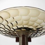 Art Deco Glass, wood and Metal Fruit Bowl, France, 1940s