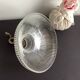 Vintage ribbed glass holophane pendant light