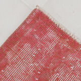 Distressed red turkish vintage rug 303x209 cm