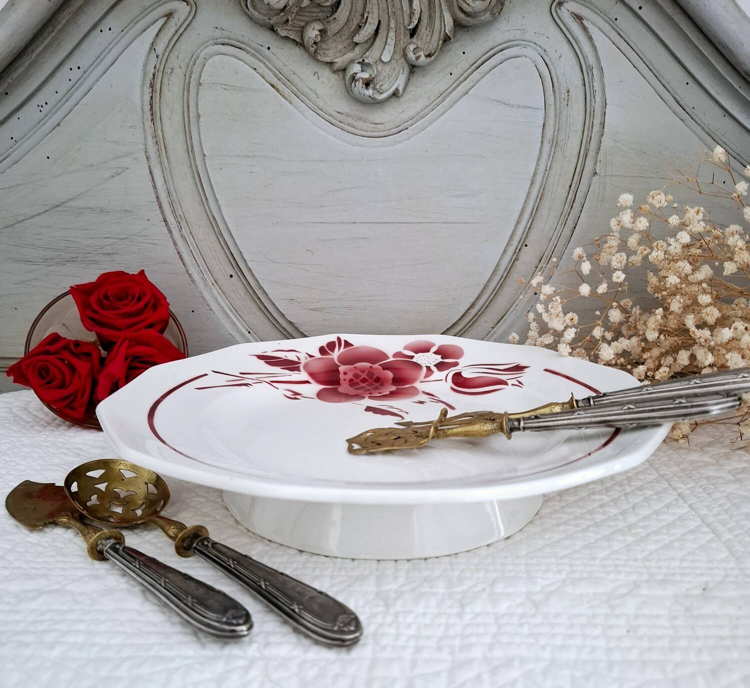 Old mounted earthenware plate