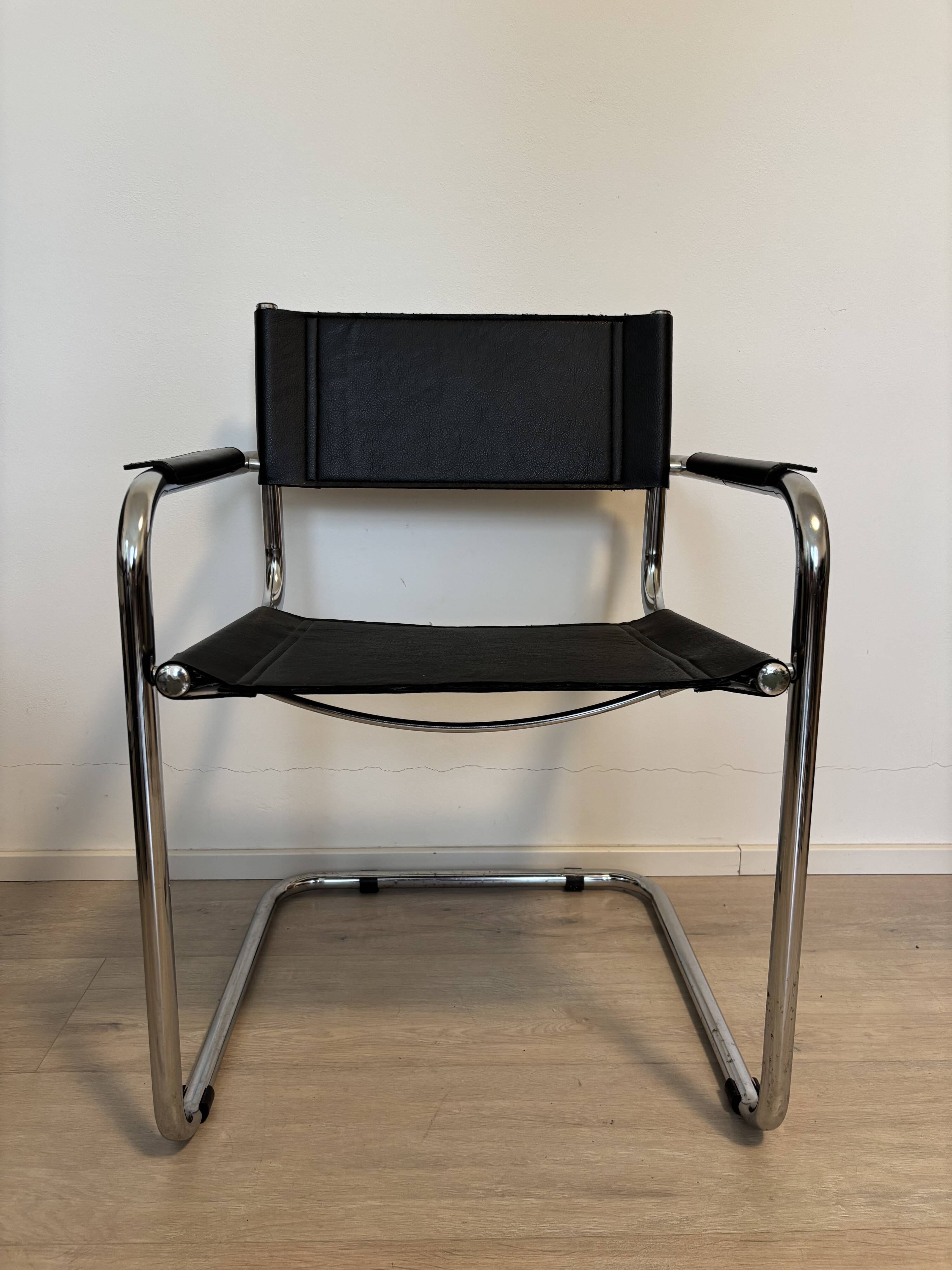 Vintage Cantilever Mart Stam S 34 Inspired  Desk Chair, Italy 1980’s
