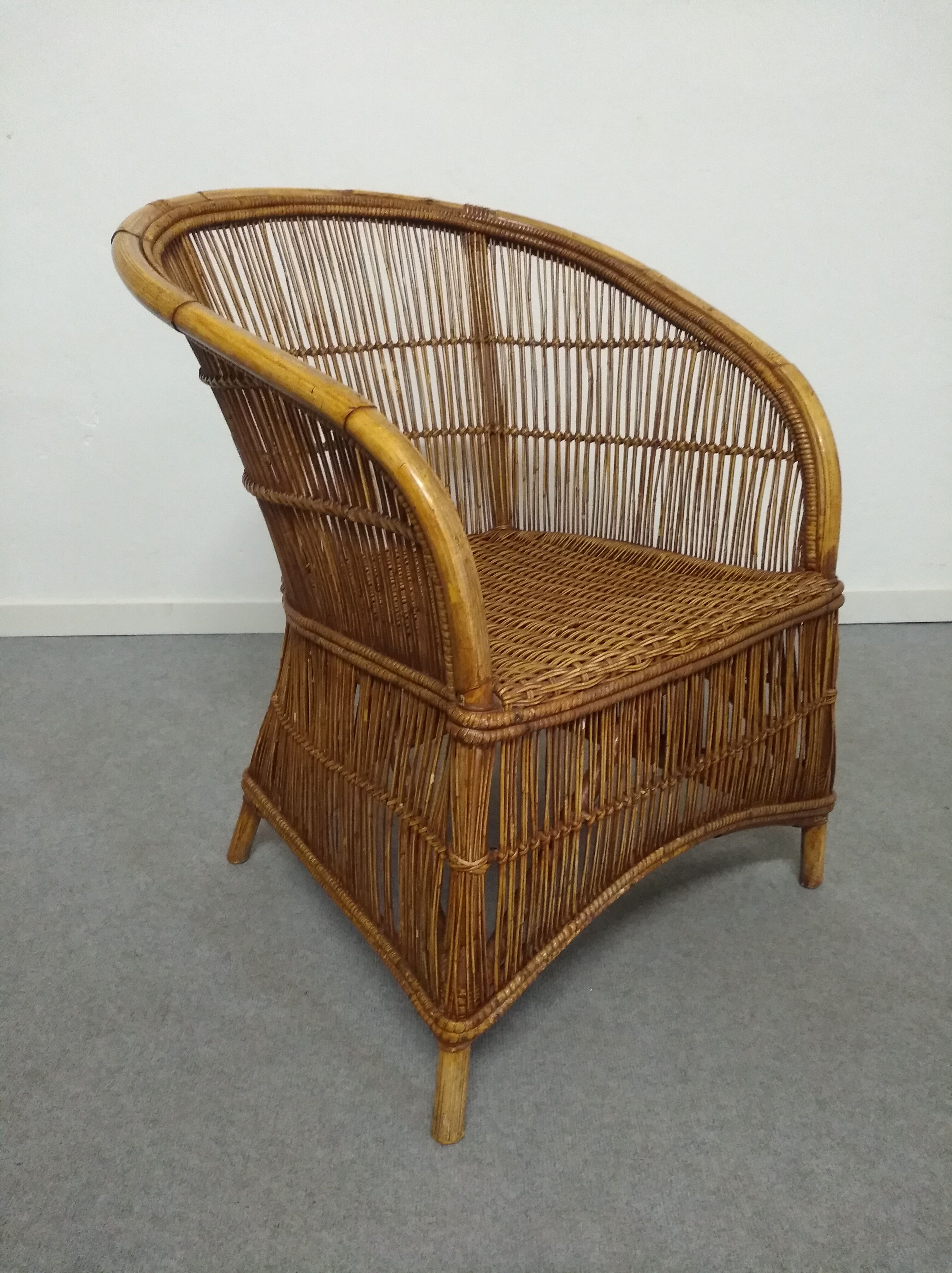 Bamboo and rattan lounge set