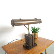 Lampe de bureau en bronze, lampe de banquier