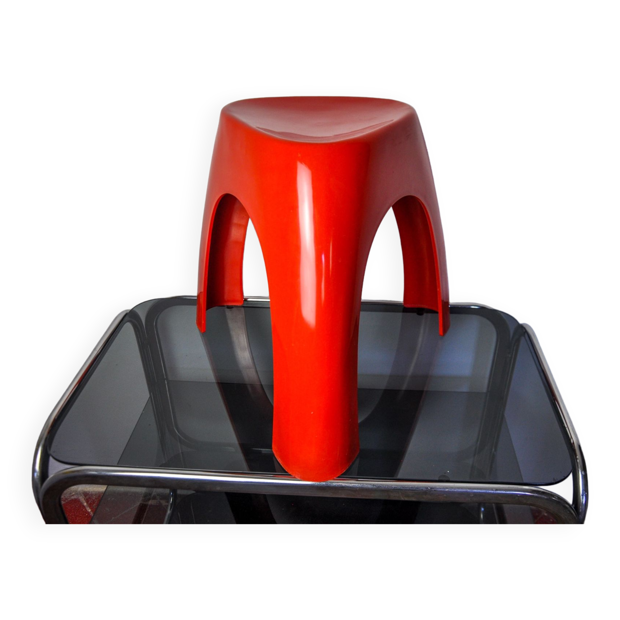 Red elephant stool by vilmer, spain, 1980
