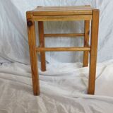 60s brutalist-style pine stool