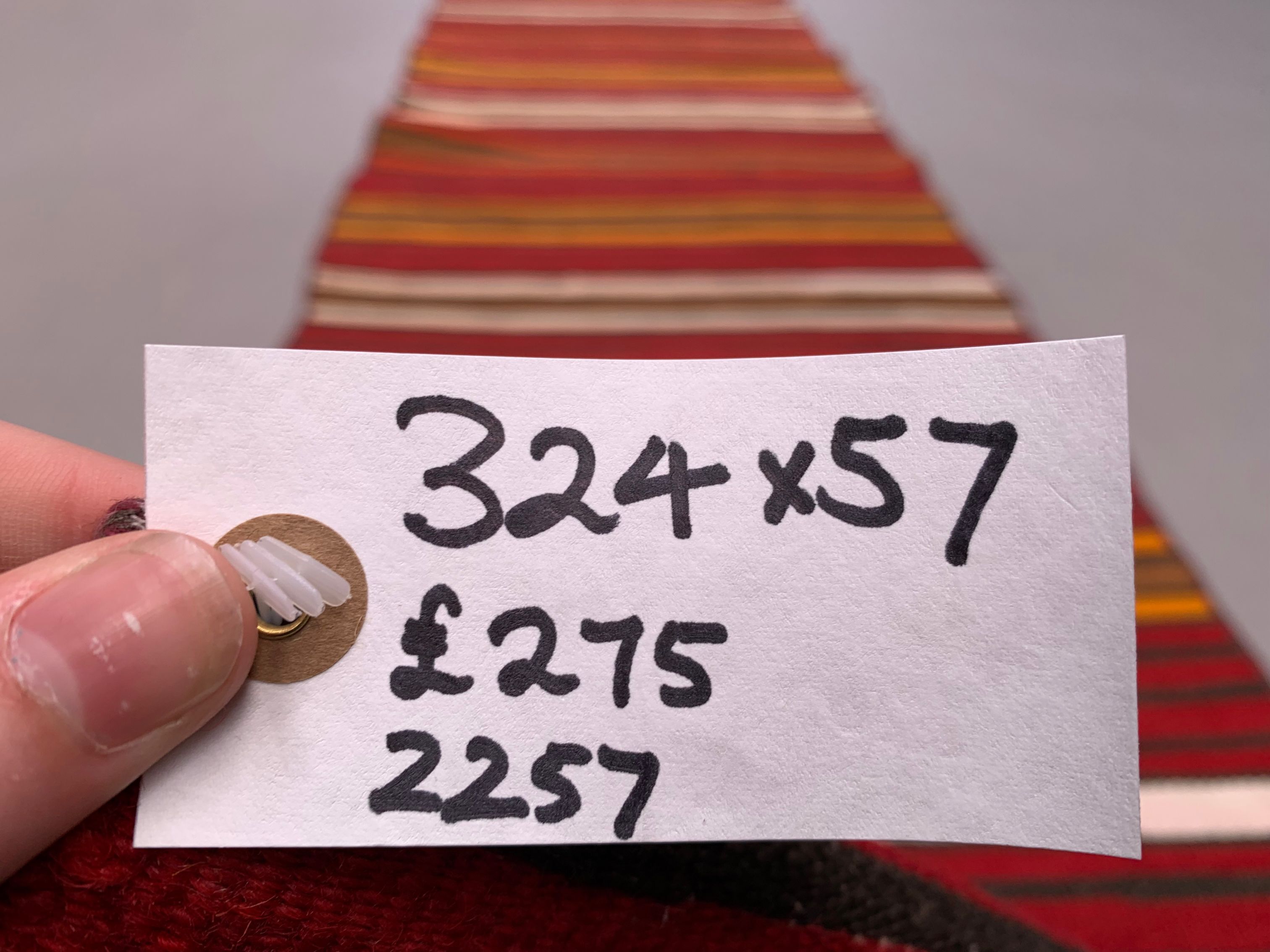 Old Turkish narrow Kilim Runner 324x57 cm shabby chic, vintage kelim