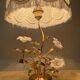 Vintage brass lamp with glass paste flower