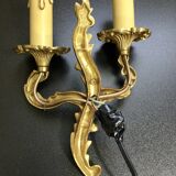 Louis XV style bronze wall lamp with 2 lights