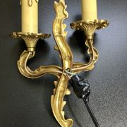 Louis XV style bronze wall lamp with 2 lights