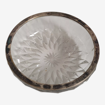 Glass & metal salad bowl