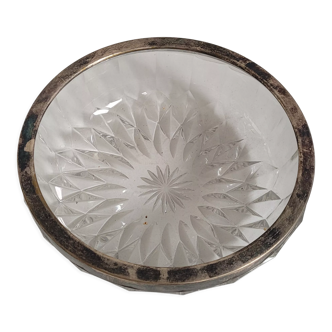 Glass & metal salad bowl