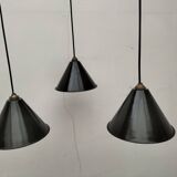 Enameled sheet metal pendant lights