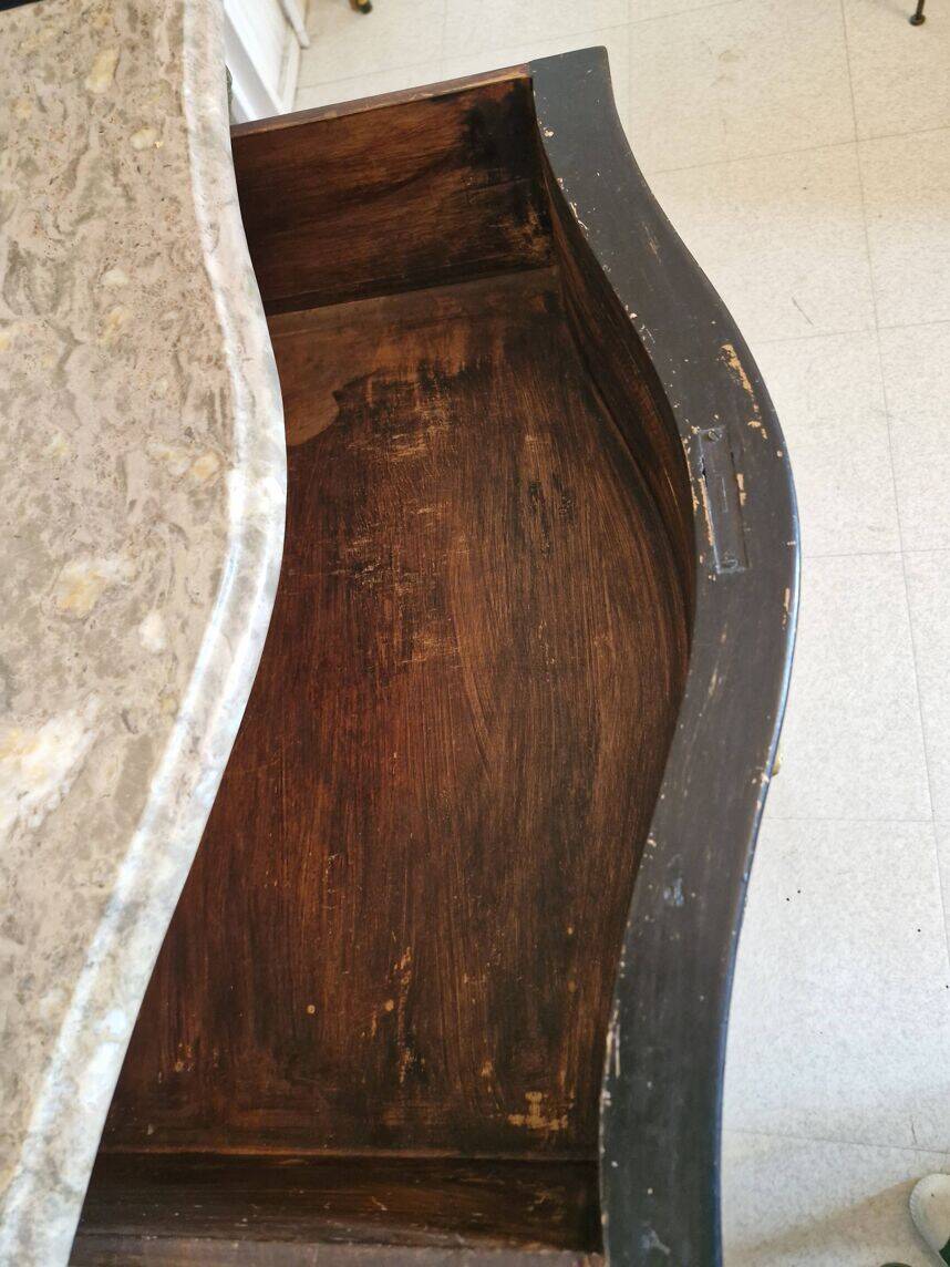 Louis XV style commode with marble.