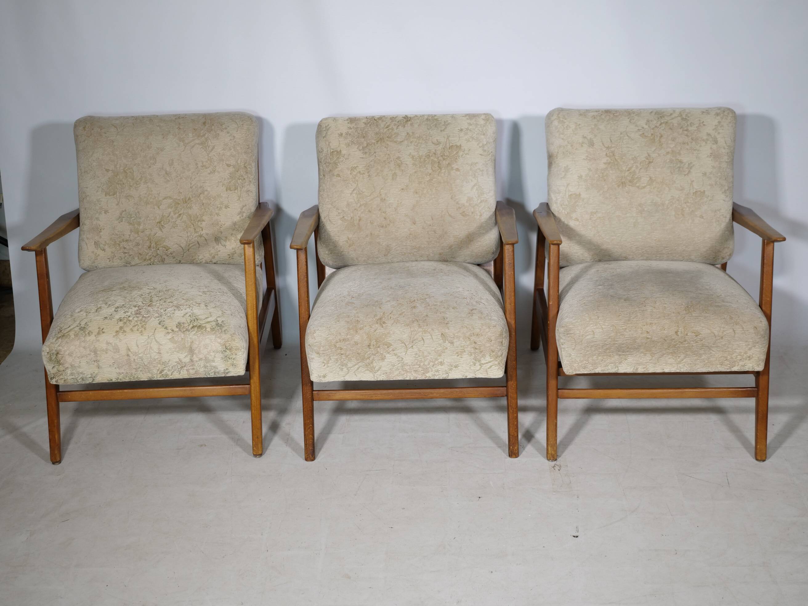 Chaises de salon en teck scandinaves des années 60, ensemble de 3.