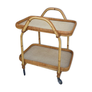 desserte en rotin vintage