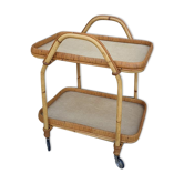 Desserte en rotin vintage