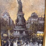 Painting of the Place de la République in Paris by Jozef Popczyk (1890-1971)