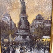 Painting of the Place de la République in Paris by Jozef Popczyk (1890-1971)