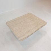 Table basse italienne en travertin, années 1980