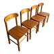 Set of 4 vintage pine dining chairs – 1970s