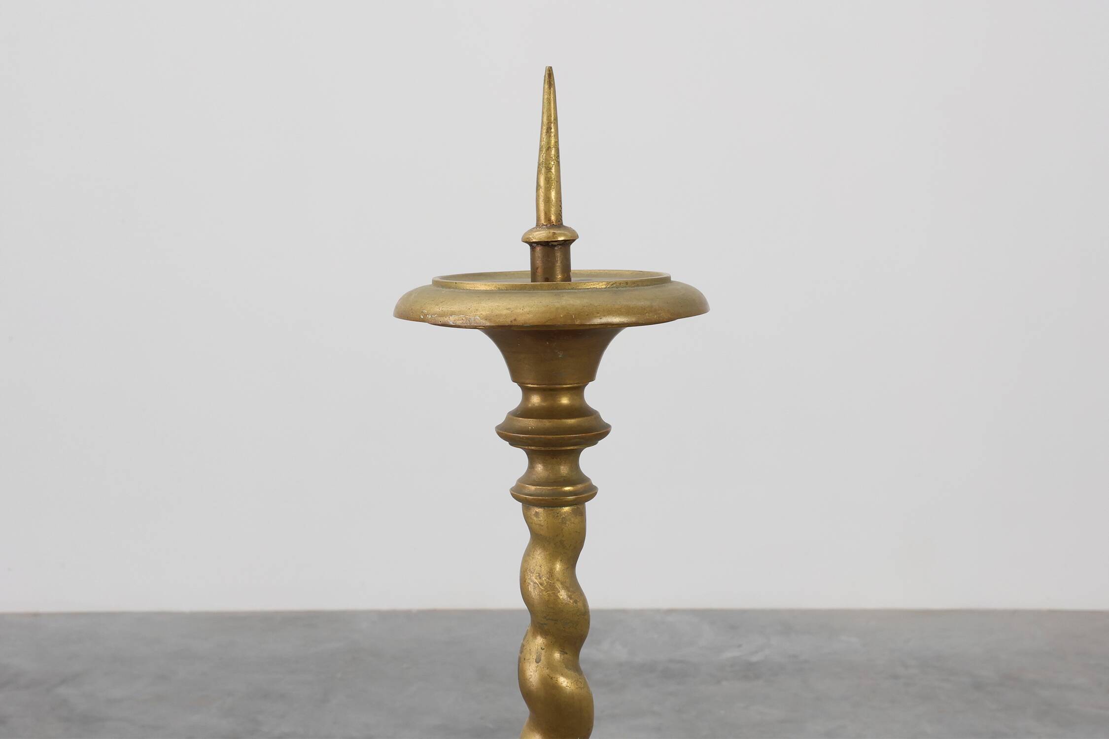 Large copper church candle holder, France 19th century