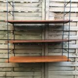 String shelf wood and metal 60s Sweden