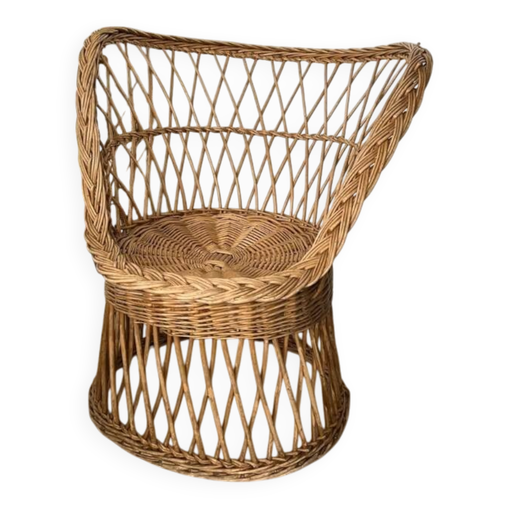 Fauteuil Paon en osier Tressé