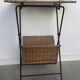 Folding sofa end in metal and wicker - vintage 1960