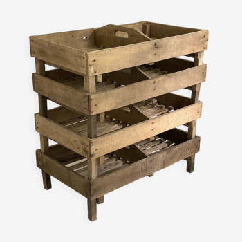 Lot de 4 clayettes en bois empilables