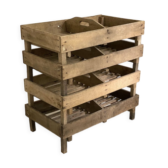 Set of 4 stackable wooden shelves