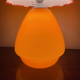 Treflower table lamp, orange opaline and vintage fabric
