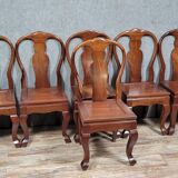 Asia 20th: Series of 6 exotic wood chairs