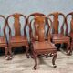Asie XXeme : Série de 6 chaises en bois exotique