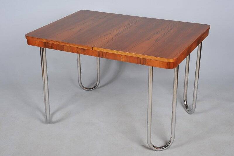 Bauhaus Oak Foling Table by J. Halabala for UP Zavody, Czech, 1930s