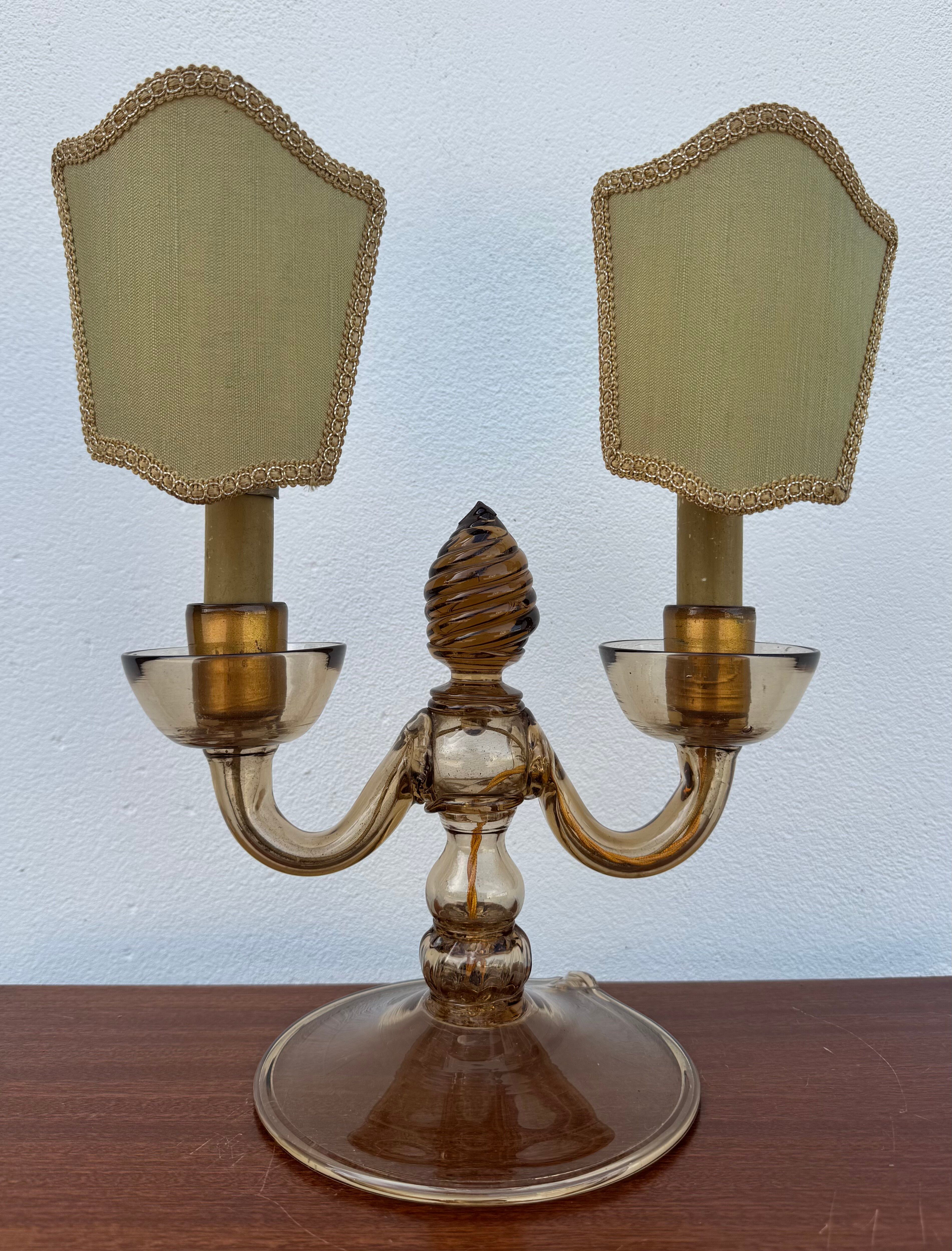 Murano glass candelabrum by Vittorio Zecchin, antique.