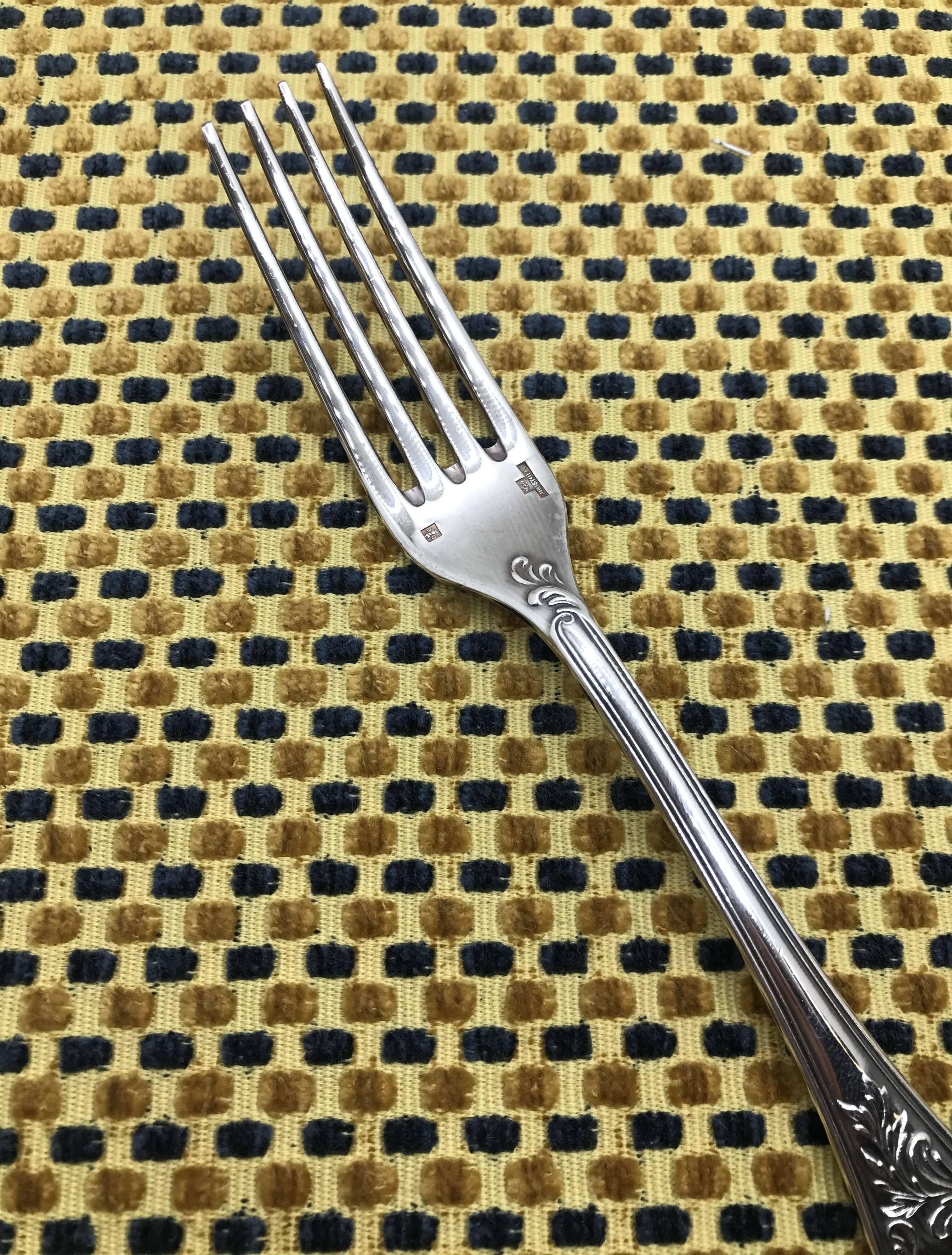 Silver-plated dessert fork from Christofle, Marly
