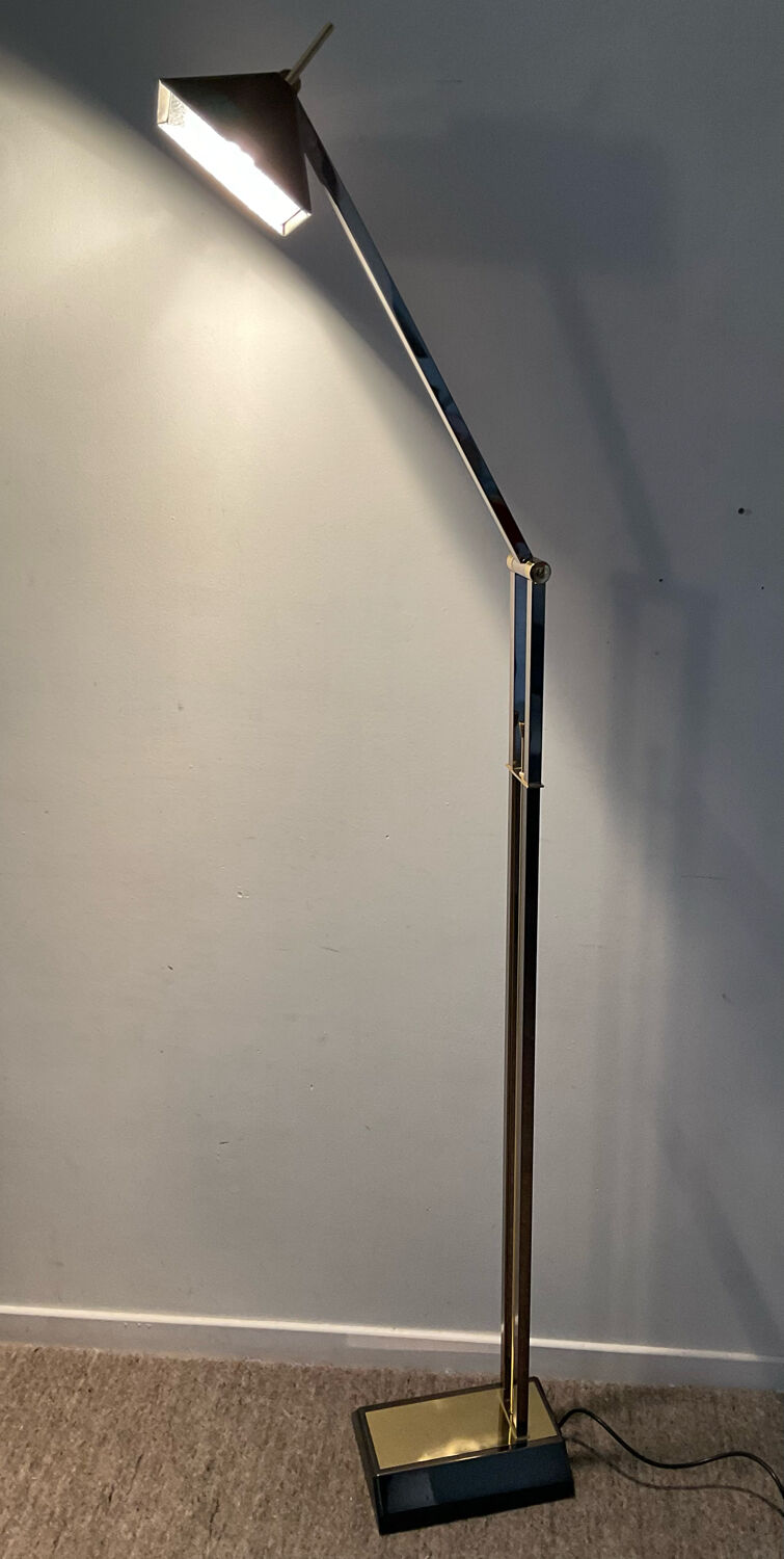 Golden Deknudt floor lamp from the 70s