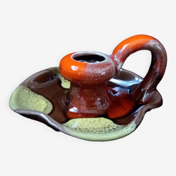 Vallauris flamed ceramic candle holder