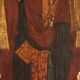 Icône ancienne avec les saints Athanase et Cyrille, tempera sur panneau