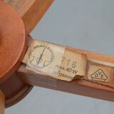 1960s ceiling light walnut opaline glass