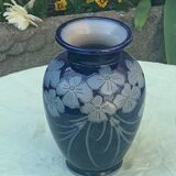 Blue sandstone vase signed Marcel Schmitter betschdorf Alsace