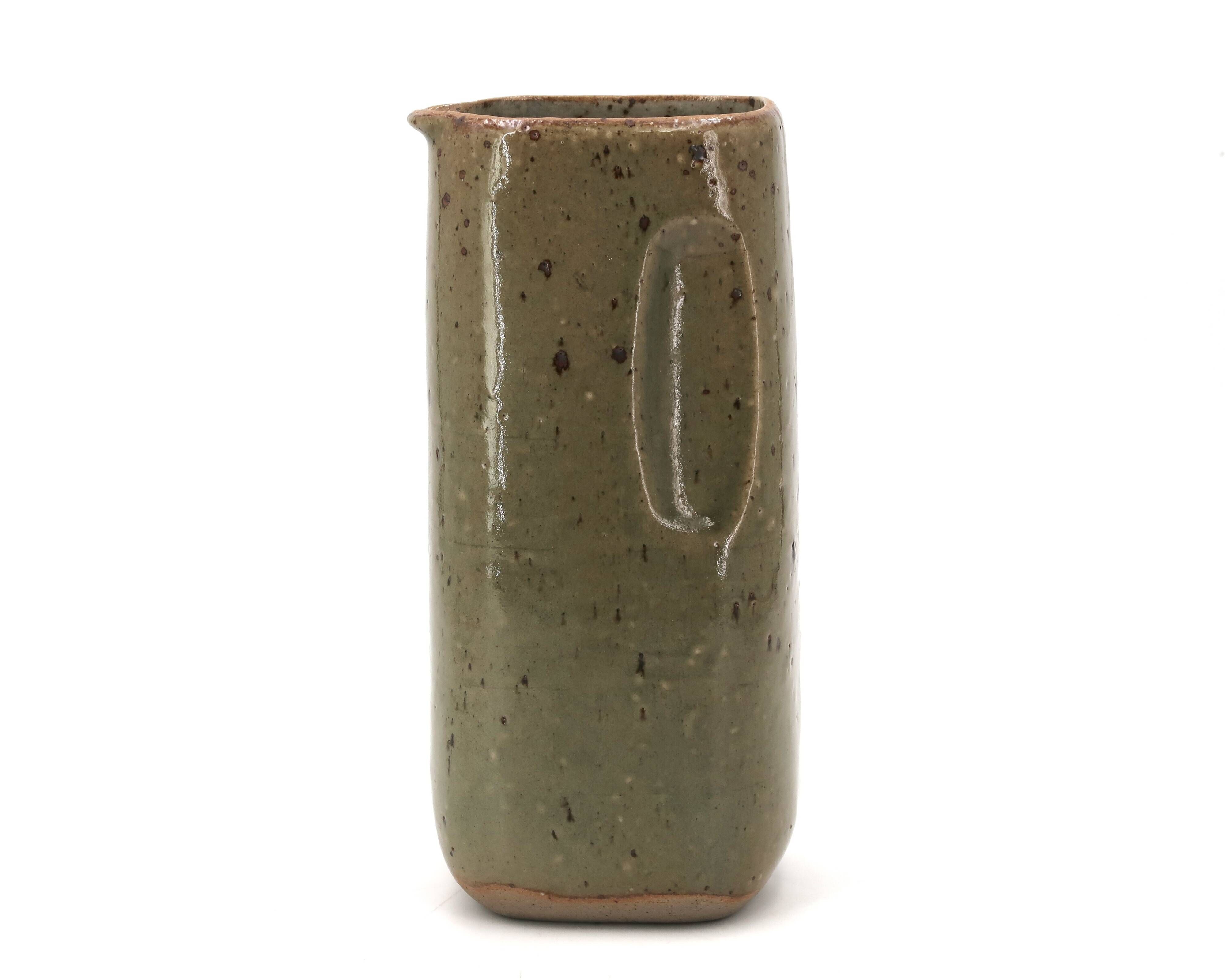 Stoneware pitcher by Pierre Digan, La Borne ceramics from the 1960s.