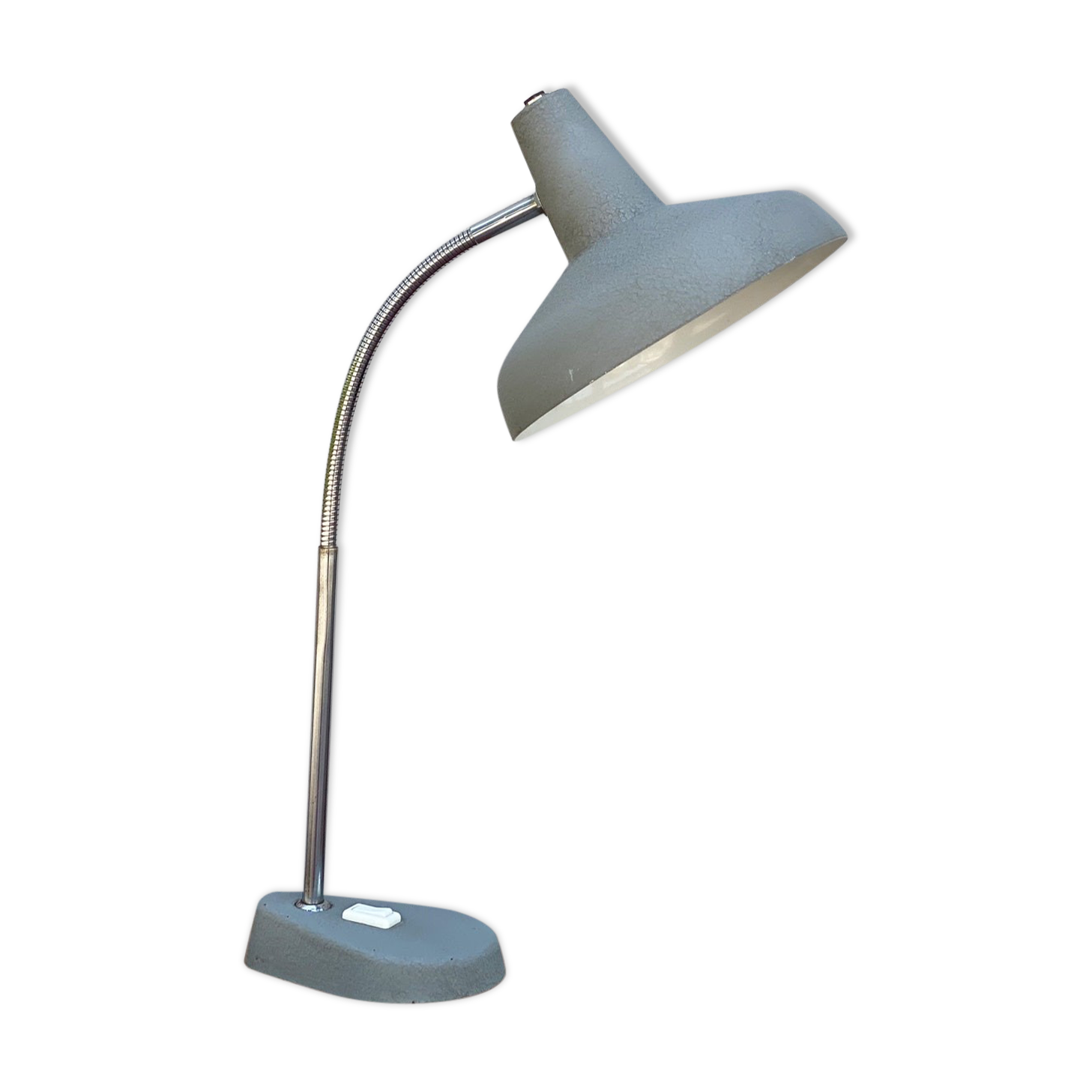 XL Mid Century Aluminor France gray desk lamp / table lamp