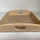 Tray with wooden heart handles