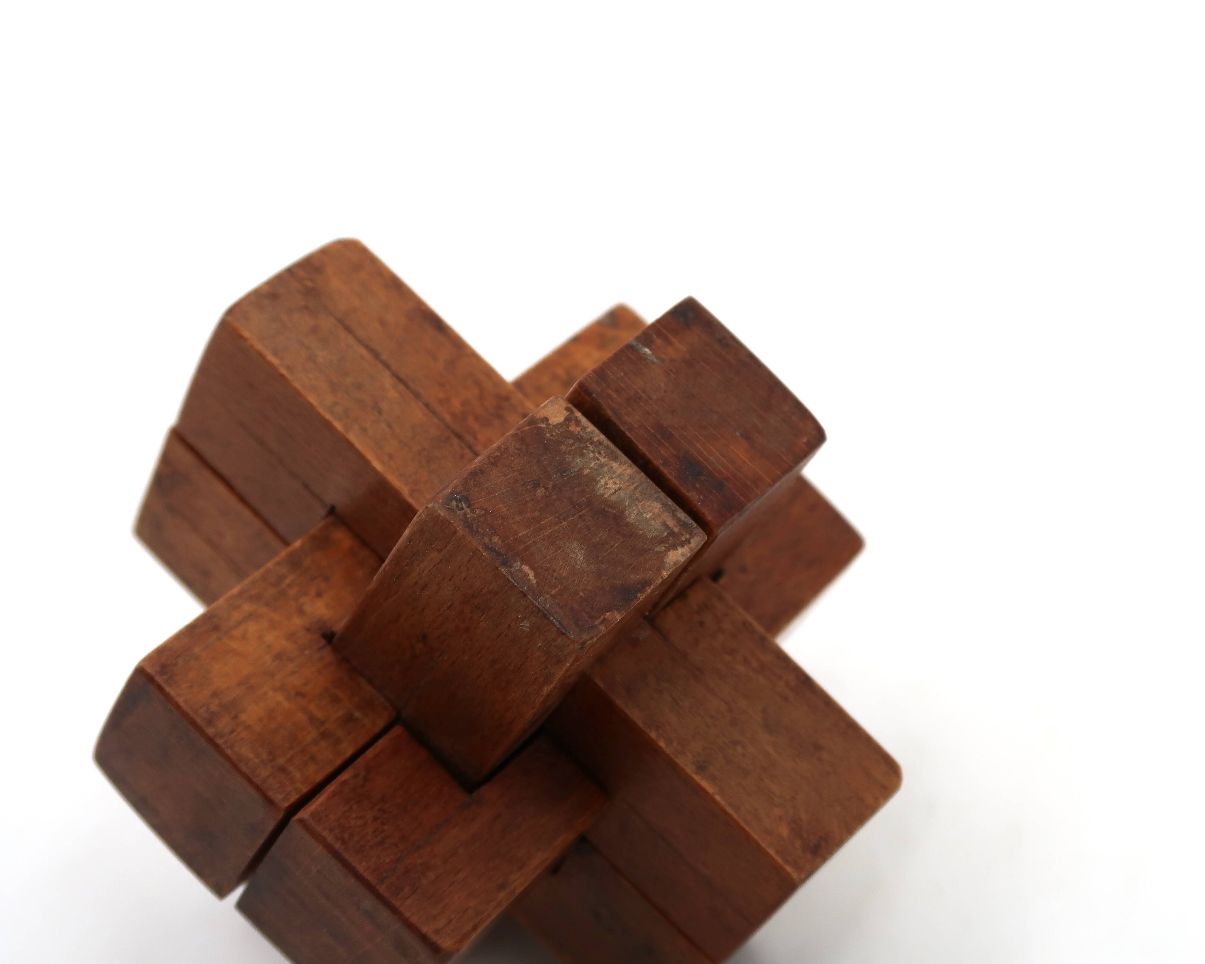 Handcrafted wooden puzzle, 1970s