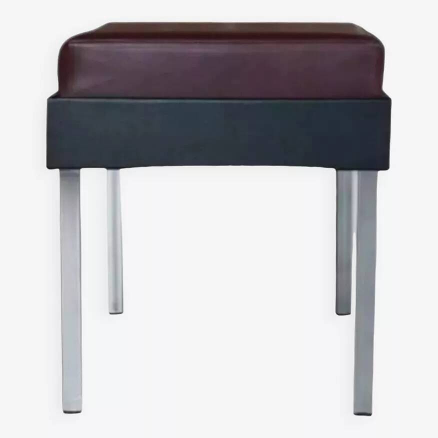 Strafor stool from the 50s, chrome and imitation leather